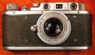 Zorki - 1 Soviet Rangefinder Camera Kmz Film 35mm,  Lens Industar - 22 Red P,  Case 1951