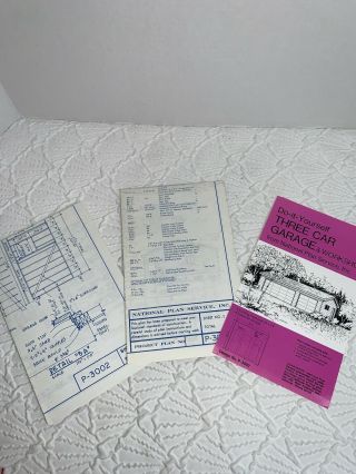 VTG DO IT YOURSELF 3 CAR GARAGE with & workshop Project Plan P - 3002 3