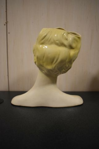 Large Vintage Lady Head Vase Planter,  Blond w/Blue Eyes UNIQUE 3