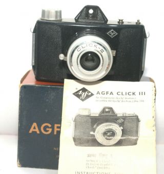 Vintage Agfa Click Iii Type 0643 W Og Box,  Camera Man Chicago - Champion Camera