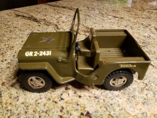 Vintage Tonka Army Jeep Universal Gr 2 - 2431 Military Pressed Steel Toy
