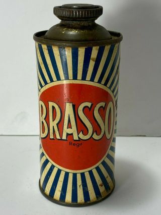 Vintage Brasso Metal Polish Reckitt & Colman Ltd England Tin Can 6oz Can Full