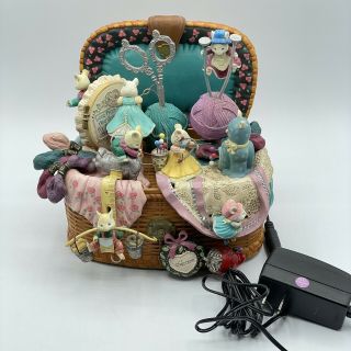 Vintage Enesco Knittin Pretty Music Box Whistle While You Work Sewing