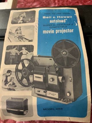 Vintage Bell & Howell Autoload 8 And 8mm Film Projector Model 456