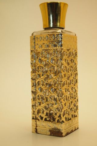 VINTAGE 1960 ' s Tiffany & Co.  Perfume Bottle Gold Filigree 2 oz 2