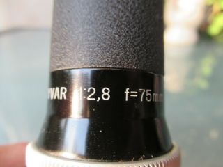 Kern Paillard Yvar 1:2.  8 F=75mm C Mount Lens