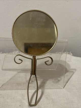 Vintage Small Double Sided Vanity Mirror Handheld Or Standing Up