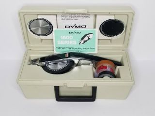 Vintage Dymo Deluxe Label Maker 1550 Tapewriter Kit W/tapes Case