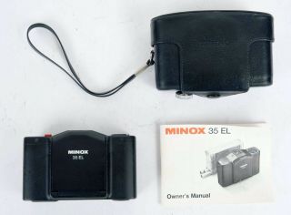 Minox 35 El 35mm Film Camera With Case,  Inst.  Book And