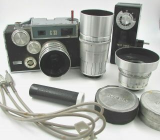 Vintage Argus C33 35mm Film Camera,  Steinheil Munchen Germany 50 & 100mm Lenses
