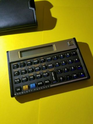 Vintage Hp 12c Calculator W/ Case