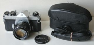Asahi Pentax Spotmatic Sp W/super - Takumar 50mm 1.  4 Lens,  Strap,  Case