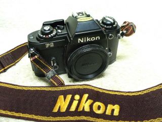 Nikon Fg 35mm Slr " Black " Film Camera Body With Strap.  & Fine