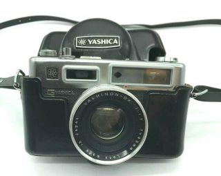 Vintage Yashica Rangefinder Electro 35 W/hard Fit Leather Case 45mm 1:1.  7