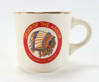 Vintage Order Of The Arrow Oa Chief Logo Boy Scouts Of America Coffee Mug Cup A
