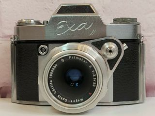 Vintage Ihagee Exa Ii Camera With Primotar 50 Mm F/3.  5 Meyer - Optik Lens