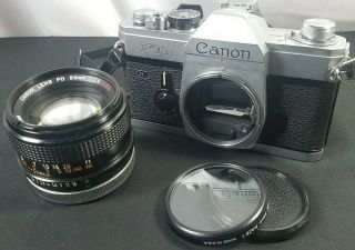 Canon Ftb Ql 35mm Slr Film Camera Fd 50mm F1.  4 Ssc Lens