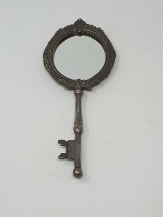 Vintage Handheld Mirror - Key Handle