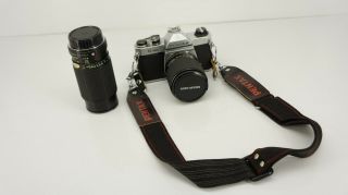 Vintage Asahi Pentax K1000 Film Camera With Two Lenses