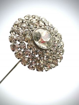 Antique Hatpin Flashy Center Rhinestone Lady.  Long & Lovely.  Collectible.