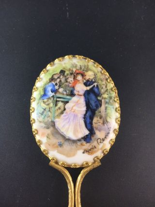 Gorgeous Antique Art Nouveau Hand Painted Porcelain Mirror E163