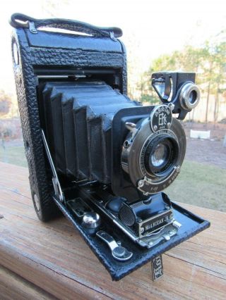 Old 1916 No.  1 Kodak Jr.  Folding Camera W/ Leather Pouch - 104 Yrs.  Old