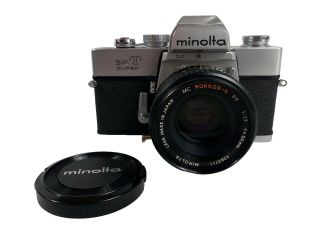 Minolta Srt Slr 35mm Film Camera W/ Mc Rokkor - X Pf F= 1:1.  7 F=50mm Lens