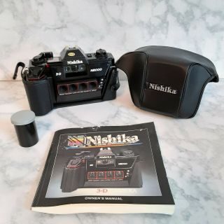 Nishika N8000 35mm Quadrascopic Stereo 3d Lenticular Camera With Case