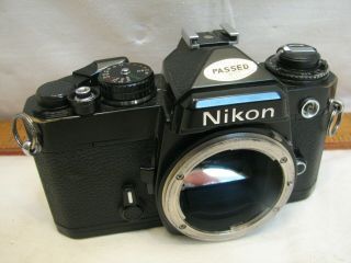 Vintage Nikon Model Fe 35mm Slr Film Camera Black Body Only