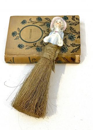 Vintage Antique Porcelain Doll Lady Clothes Whisk Broom Brush Made In Japan
