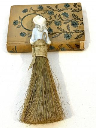 Vintage Antique Porcelain Doll Lady Clothes Whisk Broom Brush Made in Japan 3