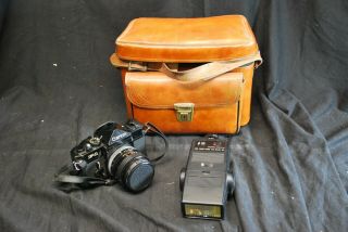 Vintage Canon F - 1 35mm Camera W/ Case & Fd 50mm Lens - Papers - A15