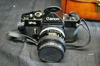 Vintage Canon f - 1 35mm Camera w/ Case & FD 50mm Lens - Papers - A15 2