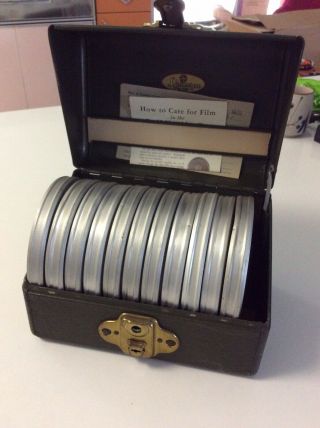 10 Vintage 8mm Home Movies B/w Color Film,  Metal Case Amateur Kodachrome 200’