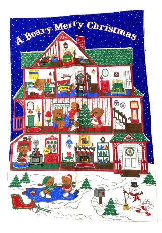 Vintage Cranston A Beary Merry Christmas Advent Calendar Finished See Descrpt