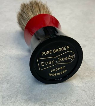 Old Antique Barber Shop Collectible Pure Badger Ever - Ready Shaving Brush 300pbt