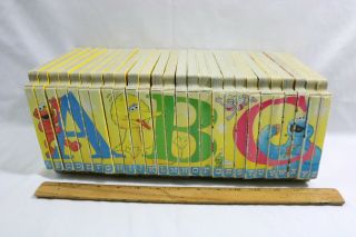 Vintage Set Of 26 - Sesame Street Abc Board Puzzle Books Complete Good