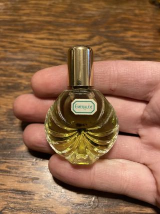 Vintage Coty Emeraude 1/4 Oz Mini Cologne Perfume.  25 Oz Miniature Travel Full