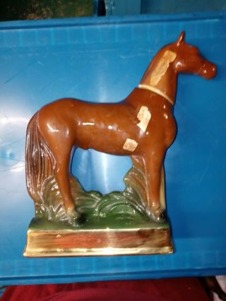 Vintage Ezra Brooks Whiskey Decanter “Man O ' War” Race Horse 1969 2
