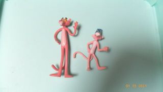 2 Vintage Pink Panther Figures One Of Them Bendable