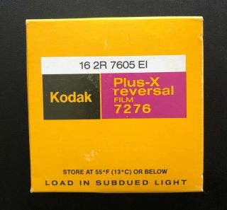 Kodak Plus - X 16mm Reversal Film 7276 / 100 Ft.  (double Perf) / 16 2r 7605 El