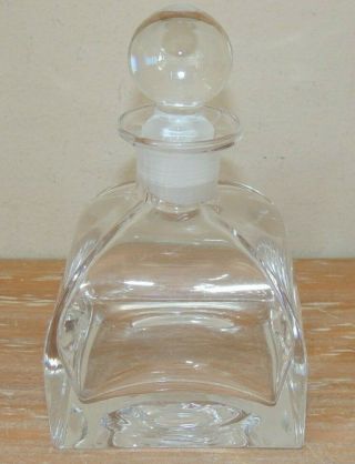 Vintage Lead Crystal Glass Perfume Bottle Large Glass Stopper Very Heavy 6 " X3.  25