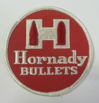 Vintage Hornady Bullets Sew On Patch Embroidered Hunting 3.  5 "