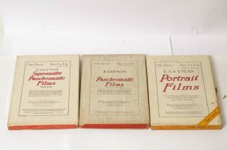 F90334 Antique Eastman Kodak 5x7 Film – 3 Boxes – 1920’s – Expired –