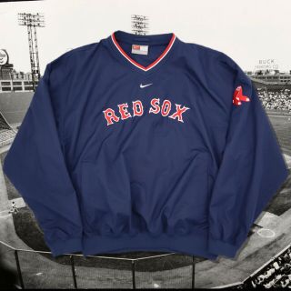 Vintage Nike Boston Red Sox Center Check Swoosh Pullover Jacket Sz Medium