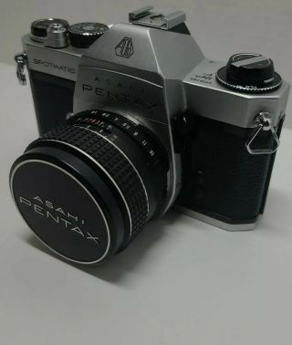 , Asahi Pentax Spotmatic F 35mm Slr Film Camera Body With 1:1.  8/55 Lens