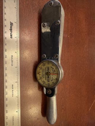 Snap On 3/8 Drive Inch Pounds Torq - O - Meter Torque Wrench Vintage Tool