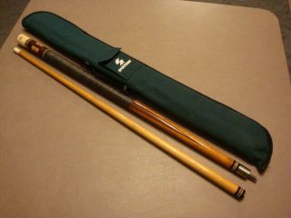 Vintage Billiards Halex 2 Piece Wood Pool Cue Stick 37 " Long 18 Oz W/case