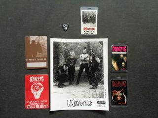 Misfits,  Danzig,  B/w Promo Photo,  5 Vintage Backstage Passes,  Guitar Pick