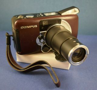 Olympus Lt Zoom 105 35mm Qd P&s Af Film Camera W.  Case,  Mount And Film